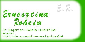 ernesztina roheim business card